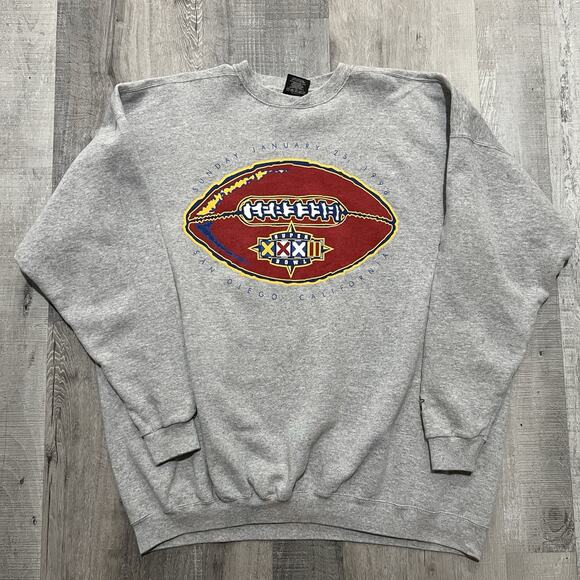 VTG Starter Super Bowl XXXII 1998 Sweatshirt Broncos Vs Packers Football Sz 2XL - Picture 1 of 4